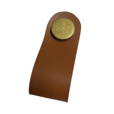 ESAL Deri Düğme Kulp, Antik - Kahverengi - 1