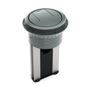 Ksi Design 4 Modüllü Bas-Aç Priz Kutusu, C104S, Eloksal Gri - Ksi Design