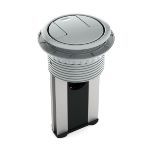 Ksi Design 4 Modüllü Bas-Aç Priz Kutusu, C104S, Eloksal Metalik - Ksi Design