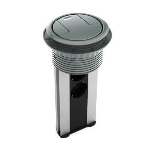 Ksi Design 6 Modüllü Bas-Aç Priz Kutusu, C106S, Eloksal Gri - Ksi Design