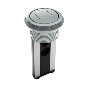 Ksi Design 6 Modüllü Bas-Aç Priz Kutusu, C106S, Eloksal Metalik - Ksi Design