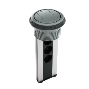 Ksi Design 8 Modüllü Priz Kutusu, C108S, Eloksal Metalik - Ksi Design