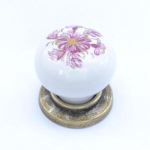 Porselen Düğme Kulp, Antik-Beyaz, 5311R04K19 - ES-AL