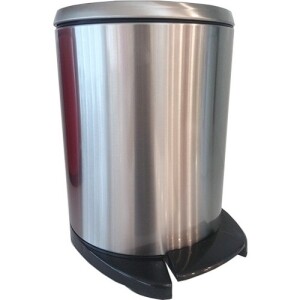 Primanova Cigo Pedallı Çöp Kovası 6 lt Mat Paslanmaz, İç Siyah - Primanova