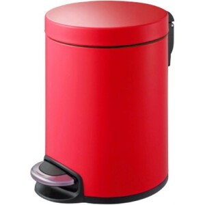 Primanova Pedallı Çelik Çöp Kovası, Soft Close, 5 LT. ,Kırmızı - Primanova