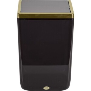 Primanova Toskana Çöp Kovası, Şeffaf Siyah - Altın Yaldız Çerçeve - Primanova