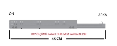 Samet Smart Slide Tek Açılım Frenli Ray 450 mm - 4