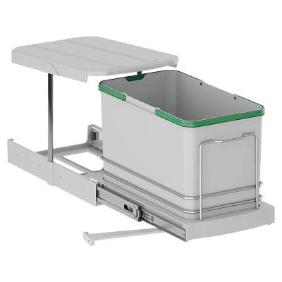 Starax Raylı Plastik Gövde Çöp Kovası 16 LT, S-2573-G, Gri - 1