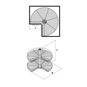 Starax S-3020 Döner Sepet Takımı, 60cm - 3