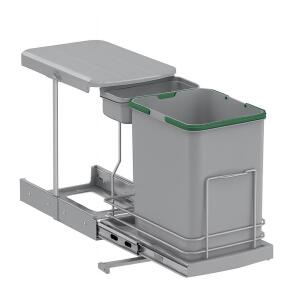 Starax S-2391-G, Teleskopik Raylı, Plastik Gövdeli Çöp Kovası, 16+1 LT, Gri - Starax