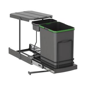 Starax S-2391-A, Teleskopik Raylı, Plastik Gövdeli Çöp Kovası, 16+1 LT, Antrasit - Starax