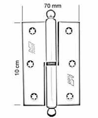 TUBA 10 cm Cumbalı Alüminyum Menteşe, Sağ, Naturel - 2