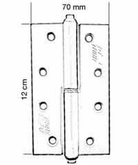 TUBA 12 cm Okka Alüminyum Menteşe, Sağ, Sarı - 2