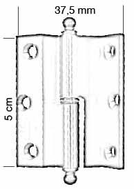 TUBA 5 cm Cumbalı Alüminyum Menteşe, Sol, Sarı - 2