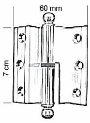 TUBA 7 cm Cumbalı Alüminyum Menteşe, Sağ, Sarı - 2