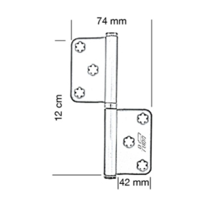 TUBA PN-300, 12 cm Panel Tipi Yönsüz Alüminyum Menteşe - 2