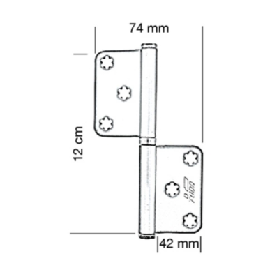 TUBA PN-300, 12 cm Panel Tipi Yönsüz Alüminyum Menteşe - 2