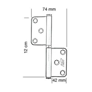 TUBA PN-300, 12 cm Panel Tipi Yönsüz Alüminyum Menteşe - 2