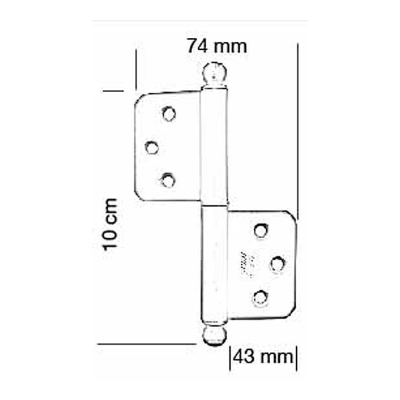 TUBA PN-310, 10 cm Panel Tipi Yönsüz Alüminyum Menteşe, Saten renk - 3